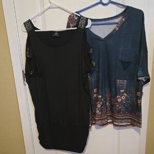 Elegant Black Sleeveless Top & Floral top